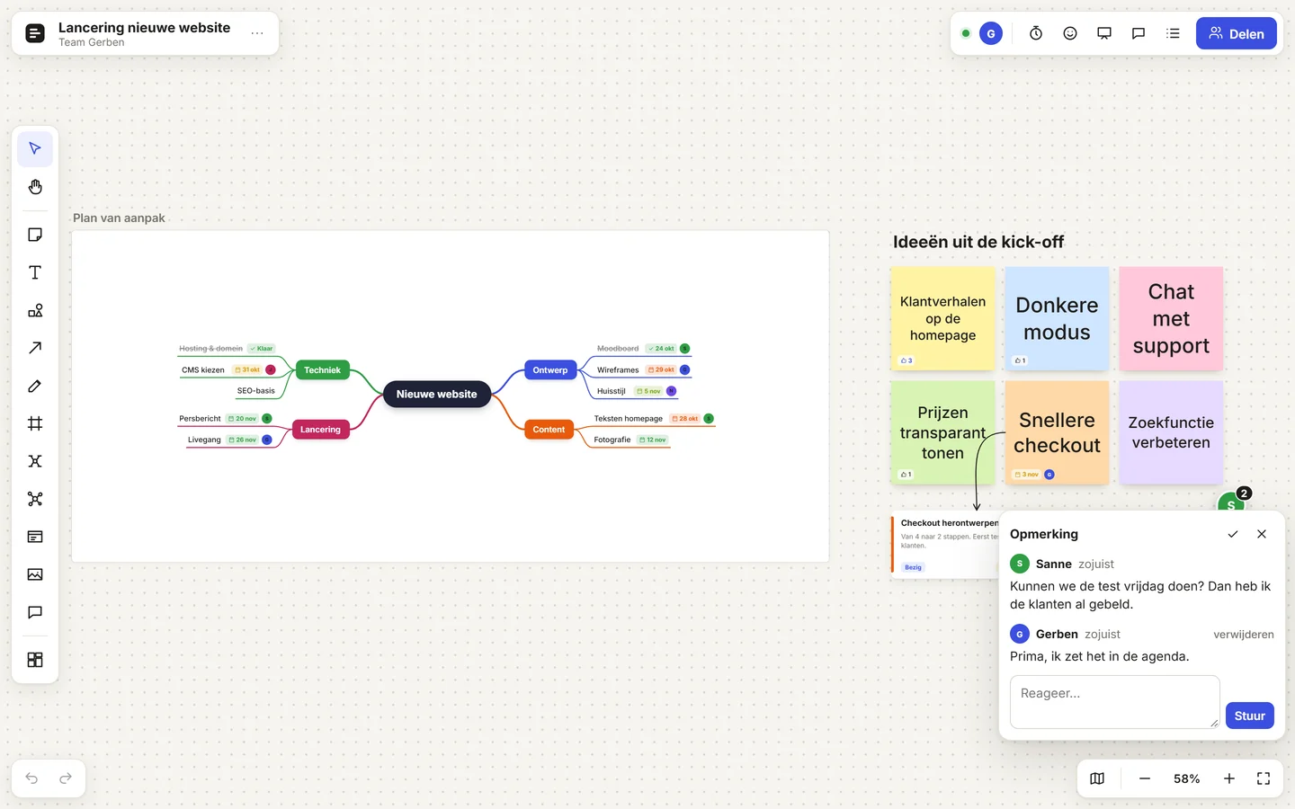 Bord: online whiteboard voor teams